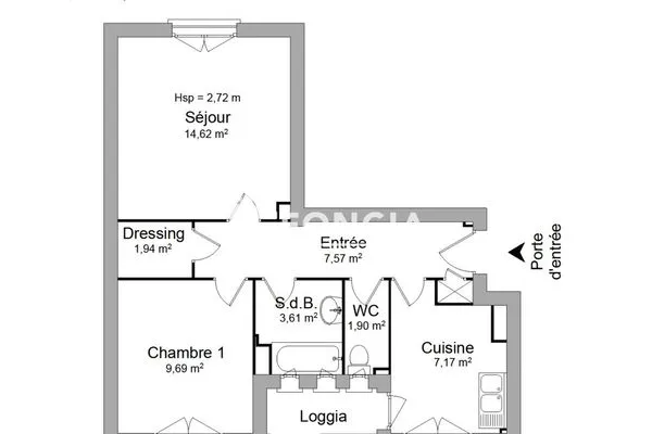 Appartement 2 pièces 47 m²