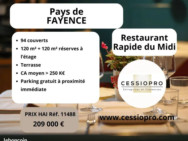 Restauration, restauration rapide 240 m² Fayence