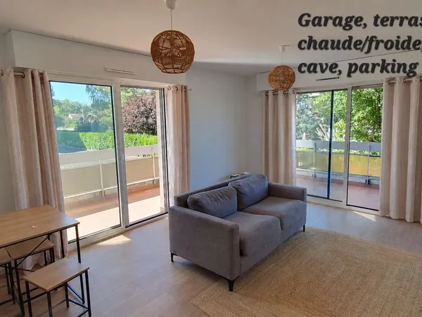 T2 60m2, garage, parking terrasse