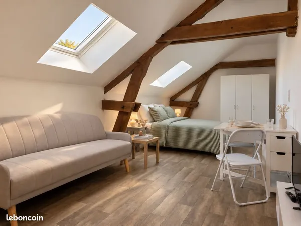 Studio meublé refait avec espace chambre séparé