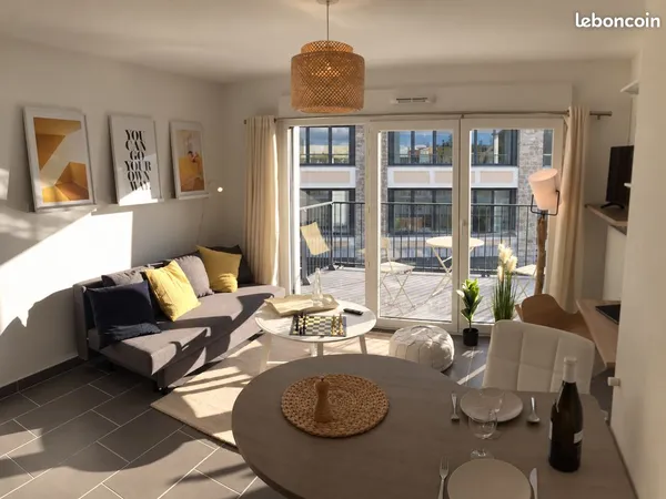 Évian — T2 récent & équipé, balcon sud, clim et parking e-recharge