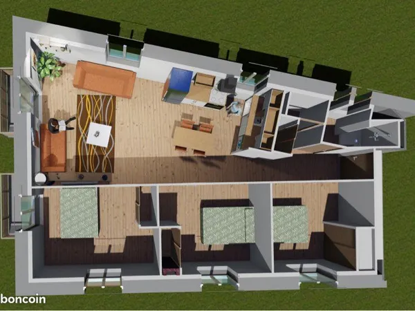 À LOUER - Bel appartement rénové de 85 m² à Pont-en-Royans - 3 chambres, garage et parking