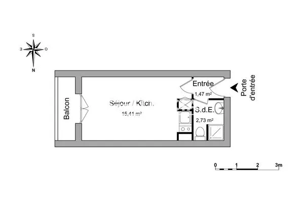 Appartement meublé 1 pièce 20 m²