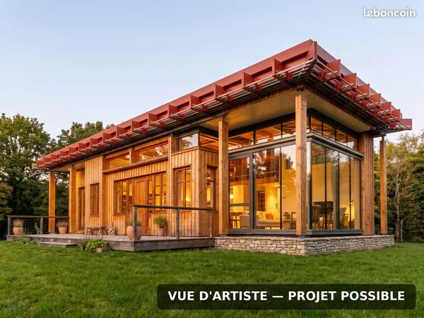 Extension d'architecte acier & bois 155 m², démontée prête à remonter