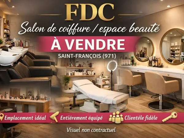 EN EXCLUSIVITE - A VENDRE FONDS DE COMMERCE SALON DE COIFFURE & ESPACE DE BEAUTE - SAINT-FRANÇOIS