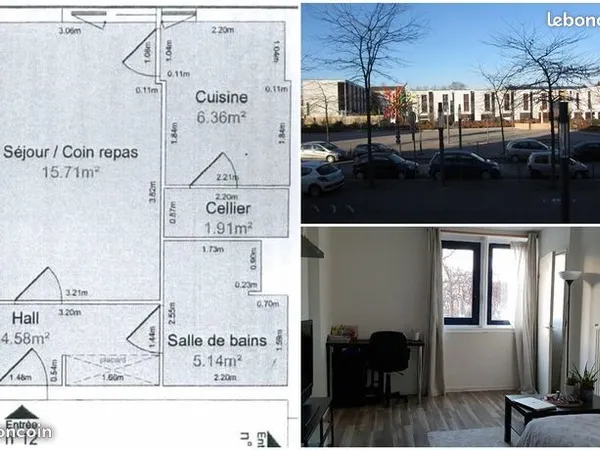Grand T1 lumineux de 34m² rue de Wattignies - Lille