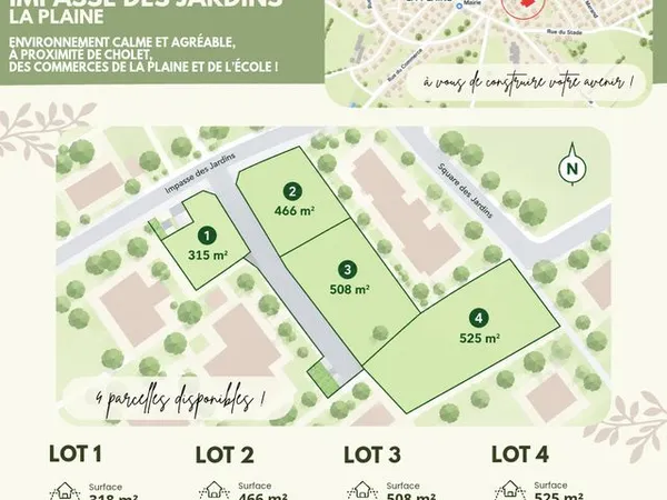 Vente parcelle constructible a 25 kms de cholet