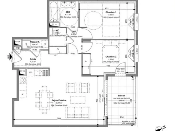 Appartement T3 à Charbonnières-les-Bains