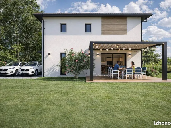 Maison 5 pièces, 95m2 plus garage de 17m2, terrain plat Flies