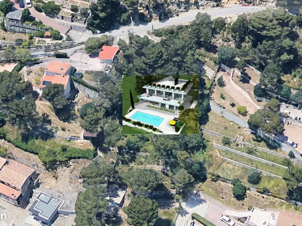 La Turbie, terrain 2133 m² vue mer pour une villa de 340 m² colle à Monaco, Cap - d'Ail, Éze, Beauso