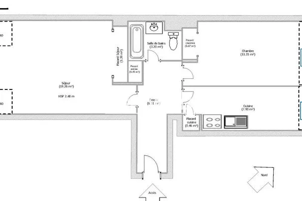 Appartement 2 pièces 51 m²
