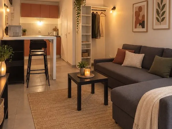 STUDIO MEUBLÉ 23,4 m² - CENTRE-VILLE DE LA VILLE-DU-BOIS - 720 CC