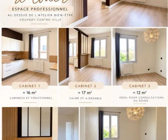 3 cabinets professionnels à louer - vouvray centre
