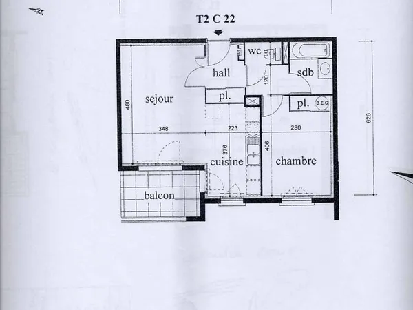 Appartement 2 pièces 47 m²