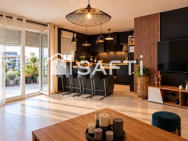 T3 standing, 75m2, garage, deux terrasses, cellier