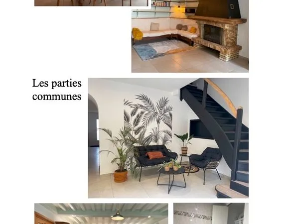 Chambre privée meublée avec accès à des espaces partagés