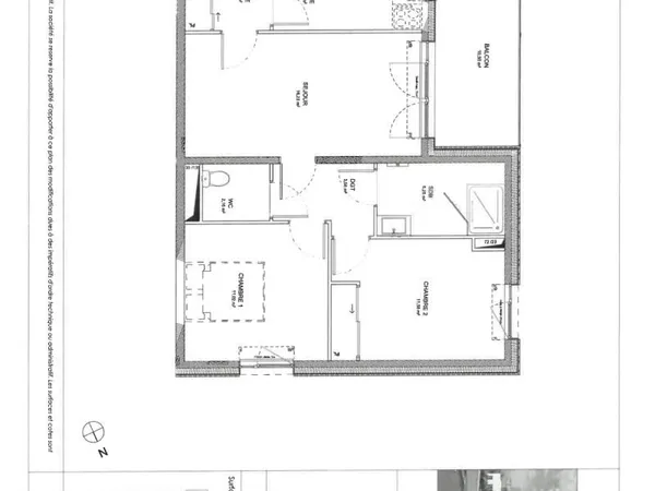 Appartement 3 pièces 61 m²