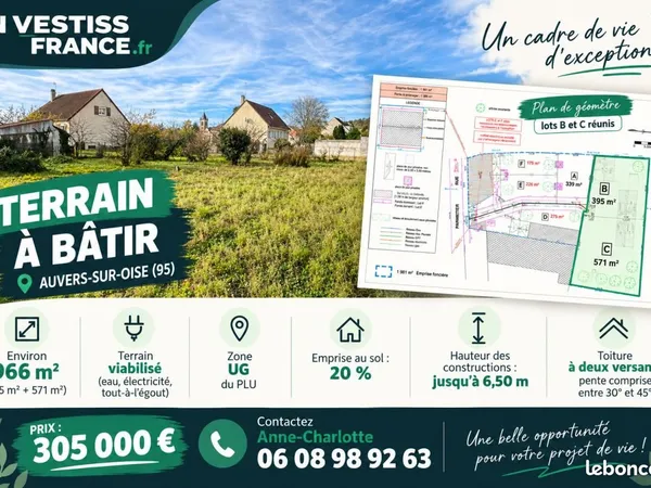 Terrain 966 m² Auvers Sur Oise