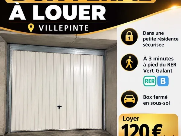 À louer. Box fermé et sécurisé à Villepinte -