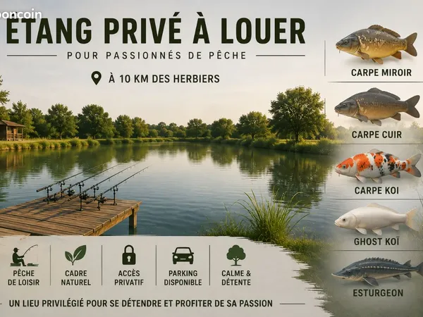 🎣 Étang privé pêche carpe