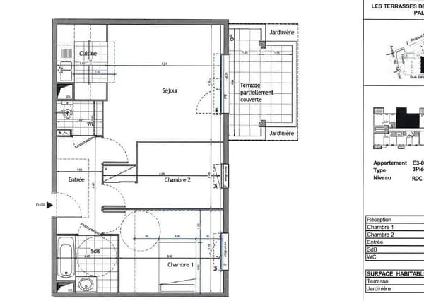 Appartement 3 pièces 59 m²