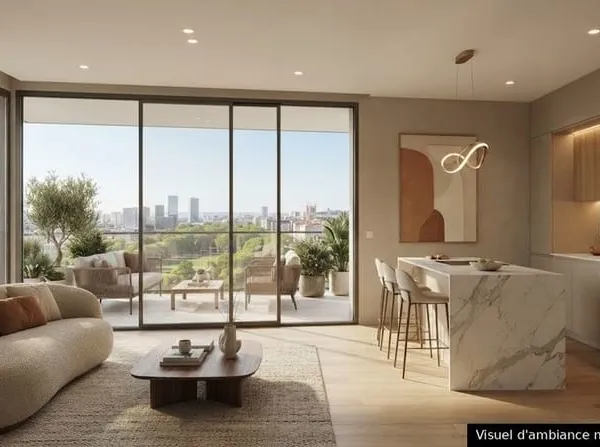 Lumière Plein Sud pour ce Superbe T3 de 67 m² au 10e Étage avec Balcon  Lyon 7e