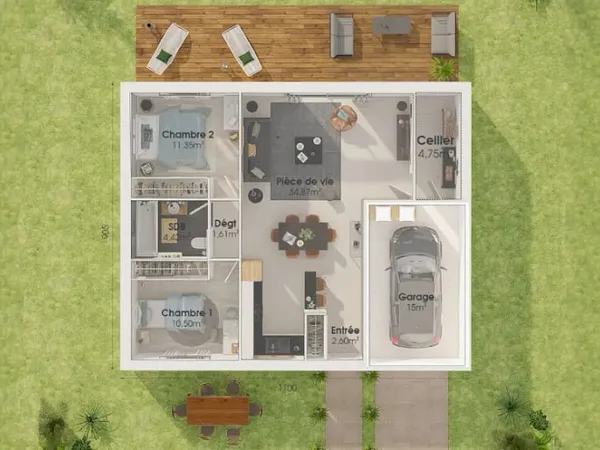 Maison neuve 3 pièces 73 m²
