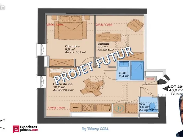 Appartement 1 pièce 40 m²
