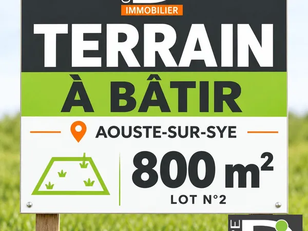 À VENDRE TERRAIN CONSTRUCTIBLE DE 800M2 À AOUSTE SUR SYE