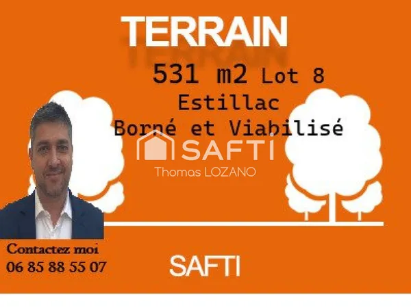 Terrain plat de 531m2 pret a construire
