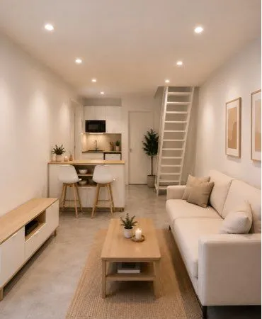 Studio meublé entièrement rénové avec mezzanine - Vire