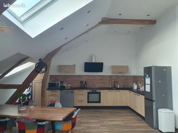 Loft T4 de 110 m² - 3 chambres - Pièce de vie 65 m² - Mazé