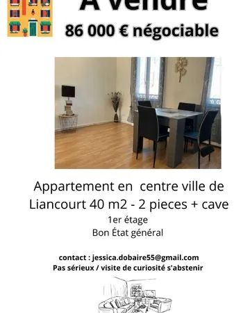 Appartement 2 pièces centre ville de Liancourt