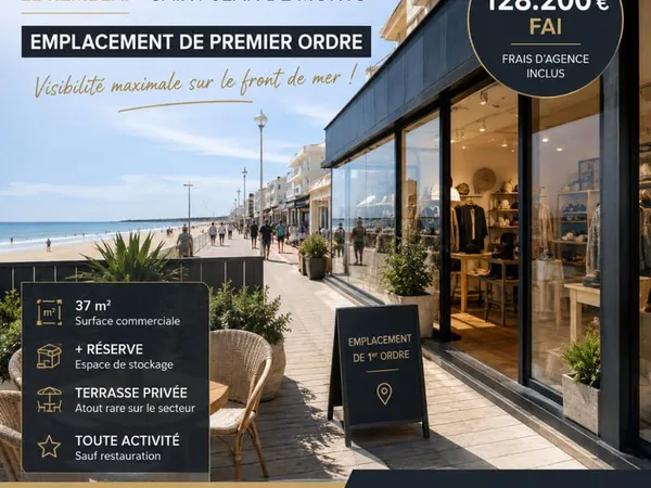 Local commercial face à l'océan