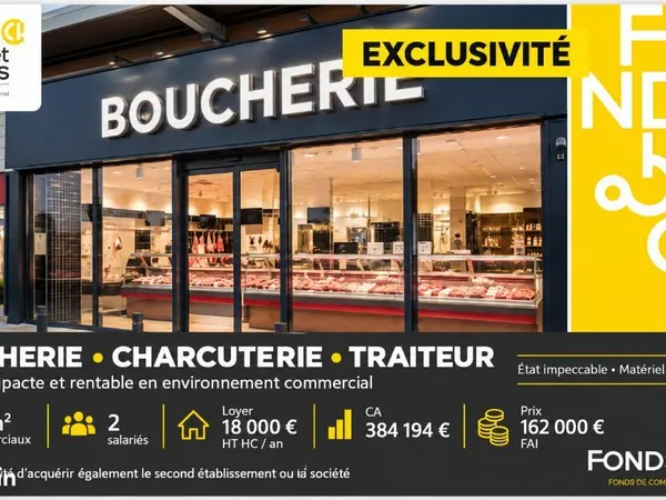 Fonds de commerce boucherie 80 m²