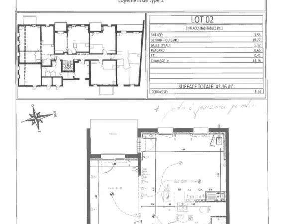 Appartement 2 pièces 42 m²