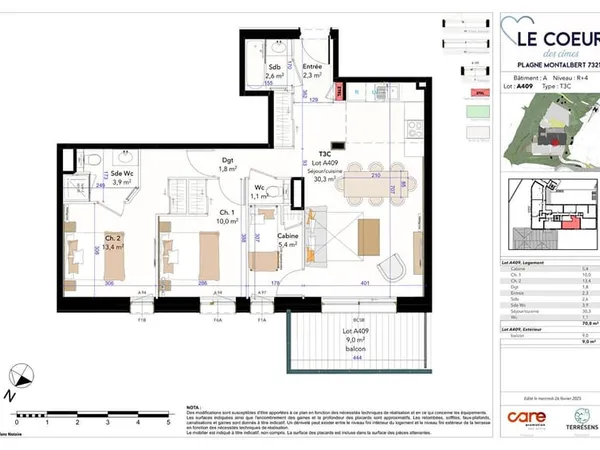 À vendre : Appartement T3 Cabine avec vue montagne à La Plagne Tarentaise