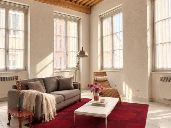 Lyon 1er - Chartreux - Canut lumineux d'angle 49 m2 avec 16 m2 mezzanine