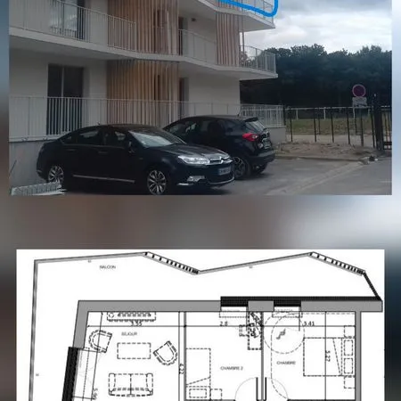 F3 au 2ème étage Sud-Ouest sans vis à vis avec belle terrasse de 26 m2 - Parking double boxable