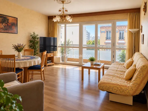 Appartement Bondy  3 pieces traversant de 60 m2  Deux balcons