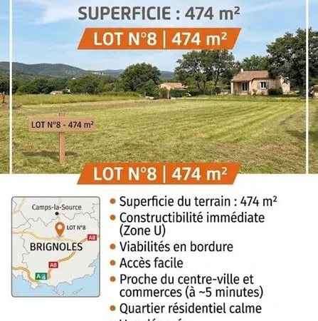 Terrain 474 m² BRIGNOLES
