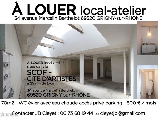 Atelier - local à louer