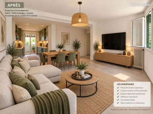 Appartement T3 RDC avec cave secteur Vélodrome - Résidence calme et arborée - Fort potentiel de réno