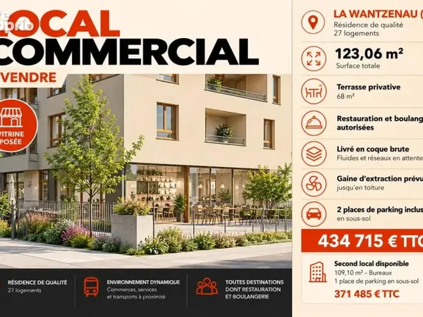 La Wantzenau (67) - Local de 126 m2 pour boulangerie ou restauration.
