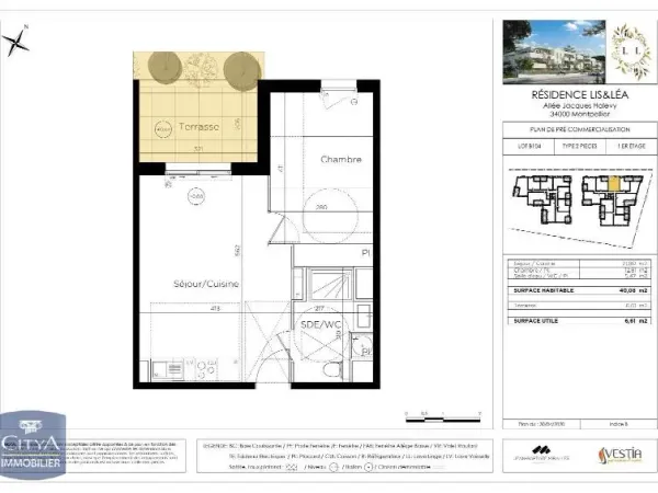 Appartement 2 pièces 40 m²