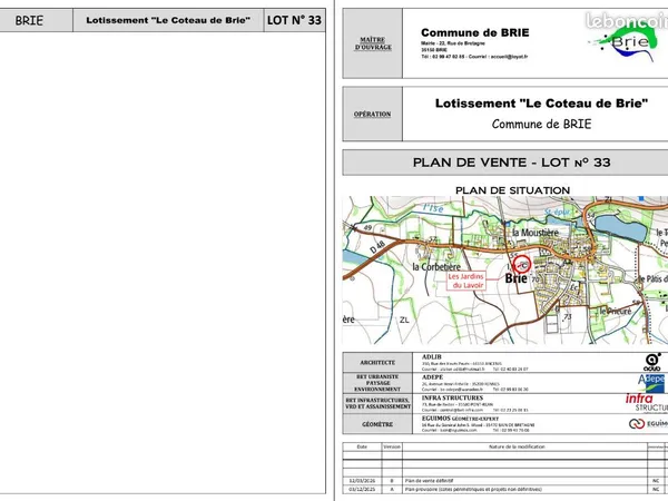 Vente de terrain constructible - Brie (35)