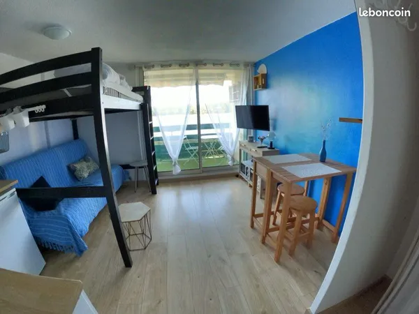 Studio 18m2 avec terrasse plein sud vue lac