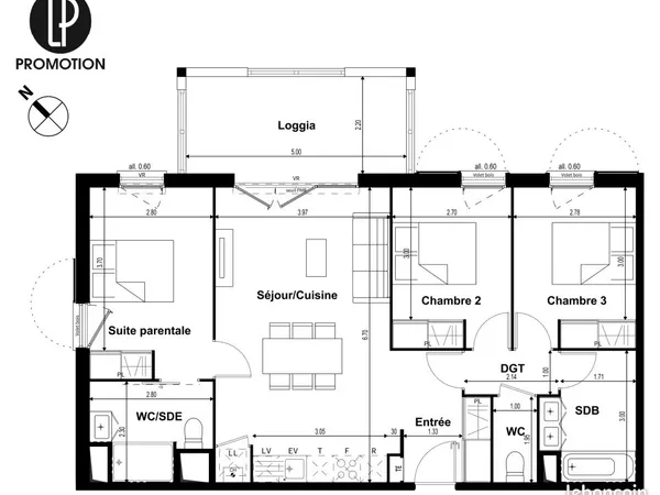 Superbe T4 neuf 80 m² avec balcon et parkings - Résidence neuve Mouguerre