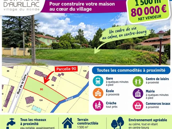 Terrain constructible 1500m²