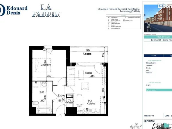 Appartement 2 pièces 41 m²